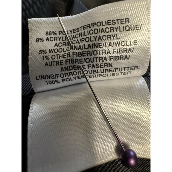 Kasper Suit Jacket Blazer 14 Black Metallic Gold Fleck Classic 3 Button Stretch - Picture 9 of 11